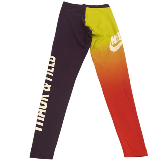 Nike Womens Small S Tall Orange Purple Yellow Ombre Track & Field Leggings - Picture 3 of 8